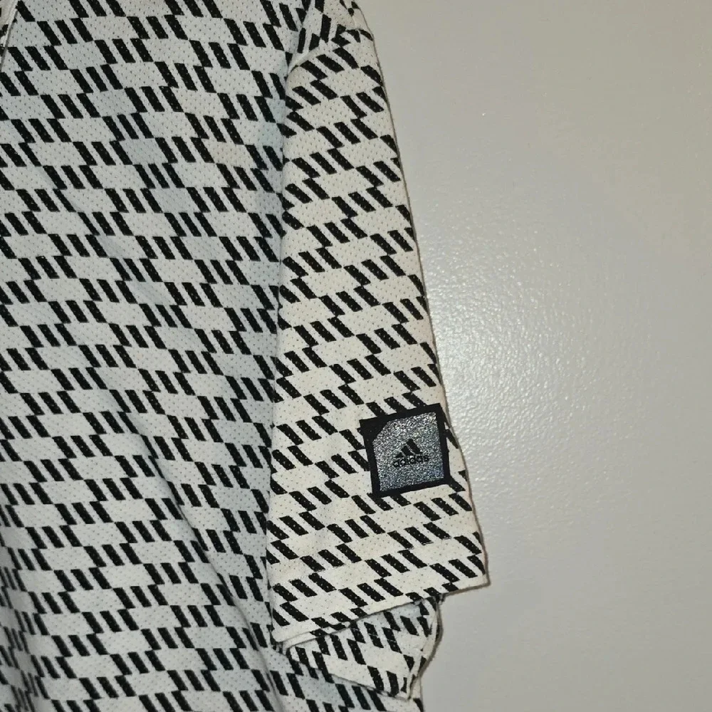 adidas Monochrome Patterned Polo Shirt LOT M